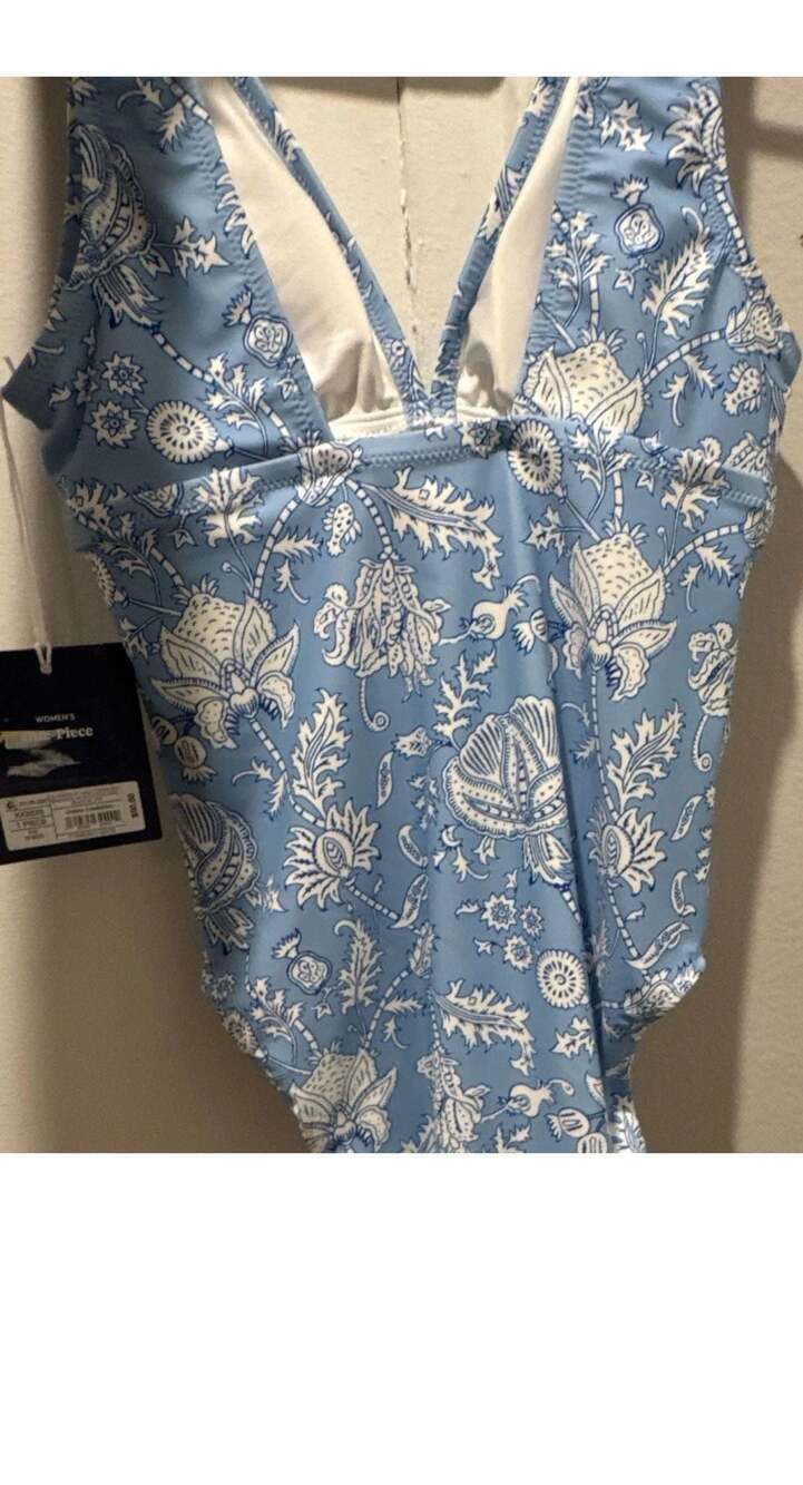 EPC Women's Floral Print One Piece Swimsuit Blue XXS(00)